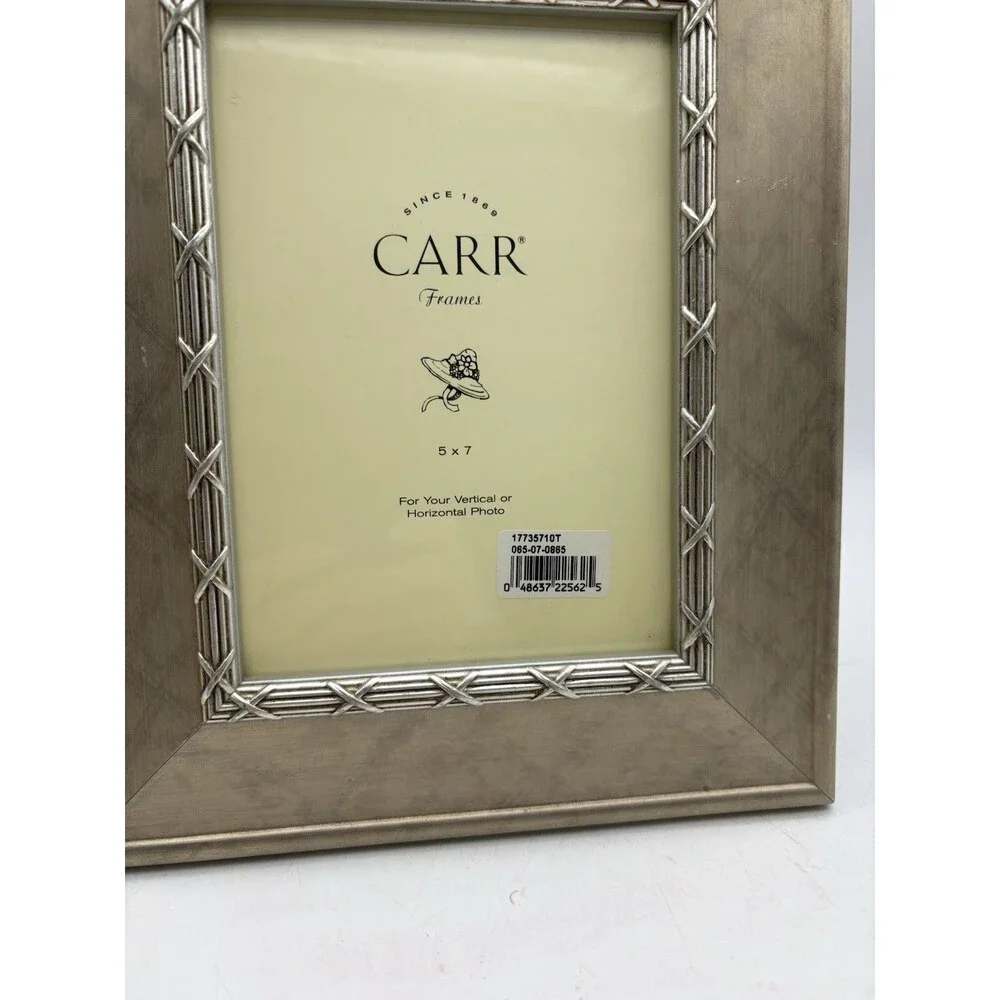 Carr 5x7 Picture Frame Brushed Champagne Silver Tabletop Wall Photo Frame
